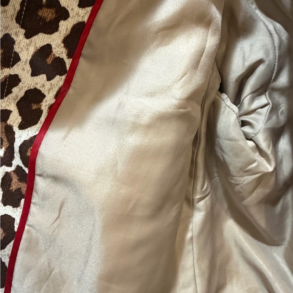 J. Crew Collection 100% Cotton Brown and Cream Animal Print Jacket Cropped 6 - Picture 4 of 8